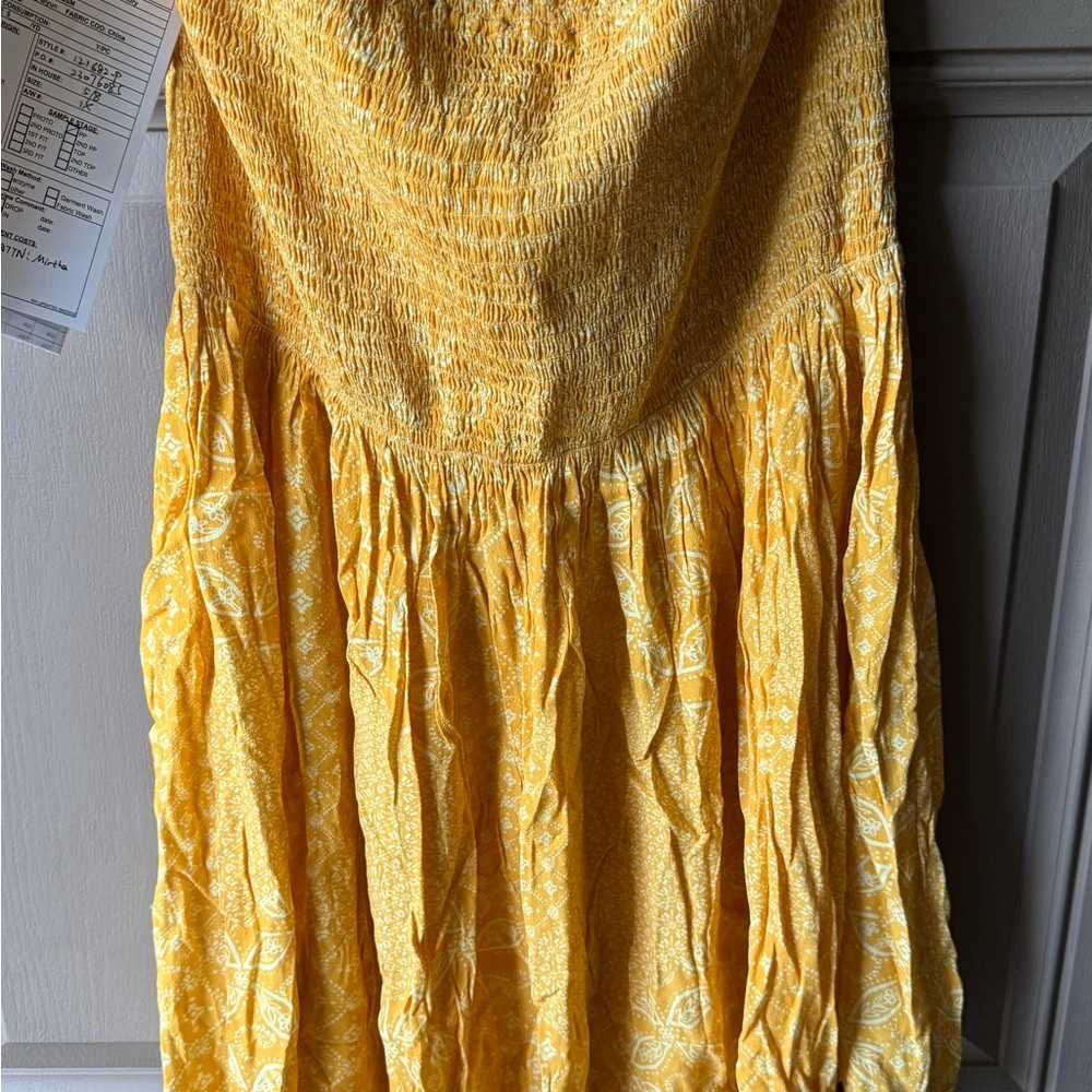 Forever 21 Yellow Strapless Smocked Paisley Sundress - Picture 3 of 6